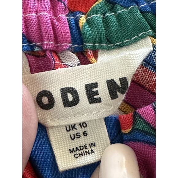 Boden Sophie Ruffle Linen Multi Top Sleeveless Floral Size US 6 - Picture 8 of 10